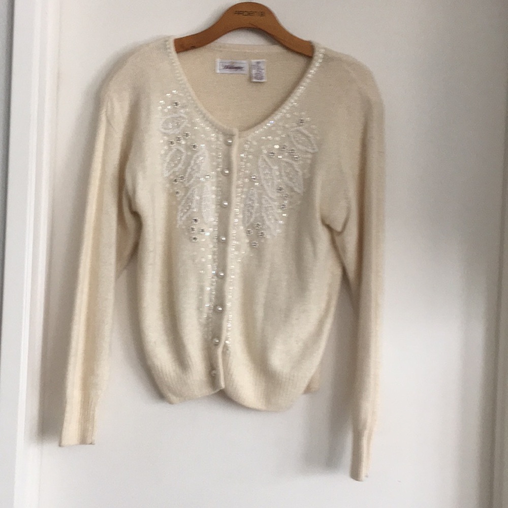 Worthington Vintage Pearl Button Down Sweater